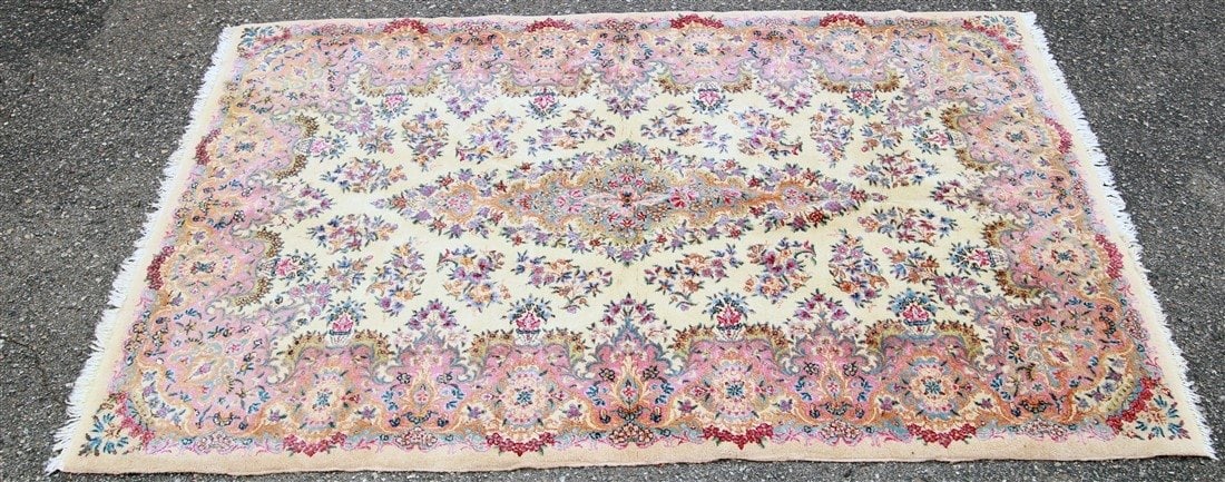 Kerman Wool Rug, c. 1950s (1 of 4)