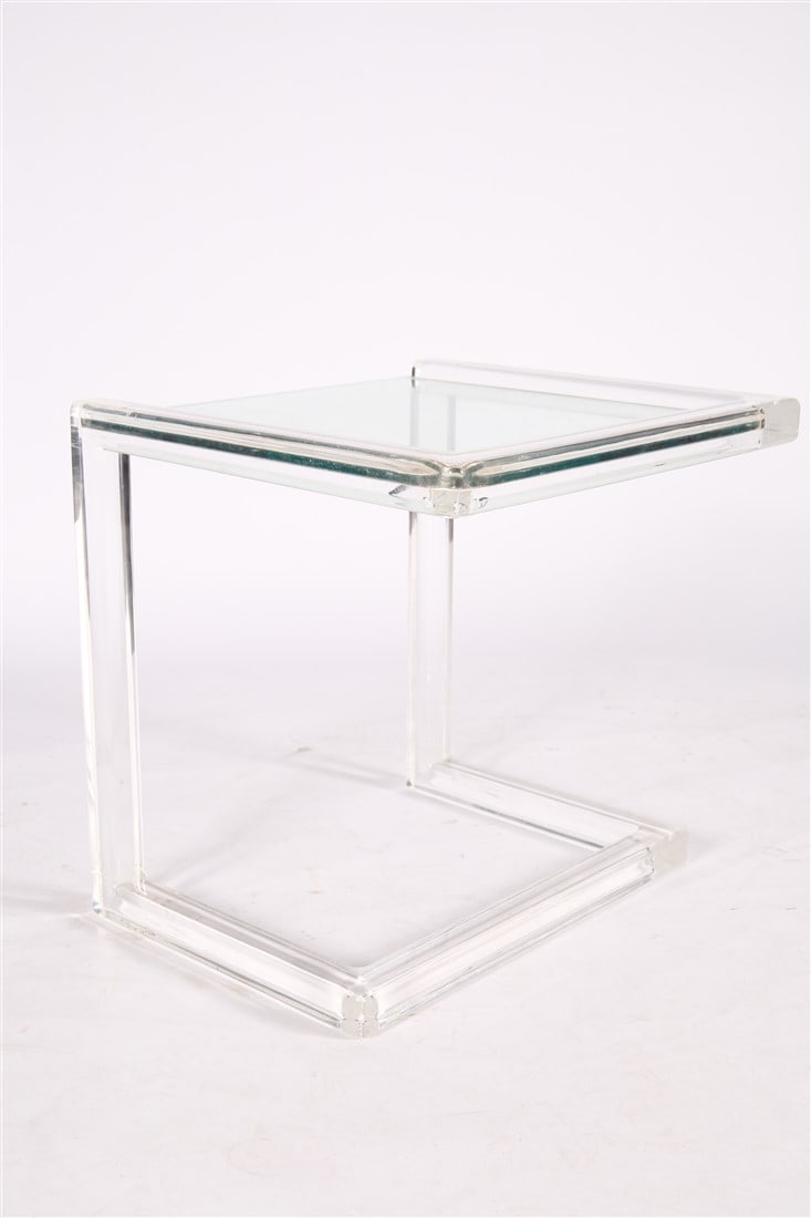 Lucite and Glass Side Table (1 of 2)