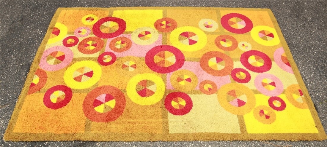 Mid-Century Geometric Shag Rug (1 of 7)
