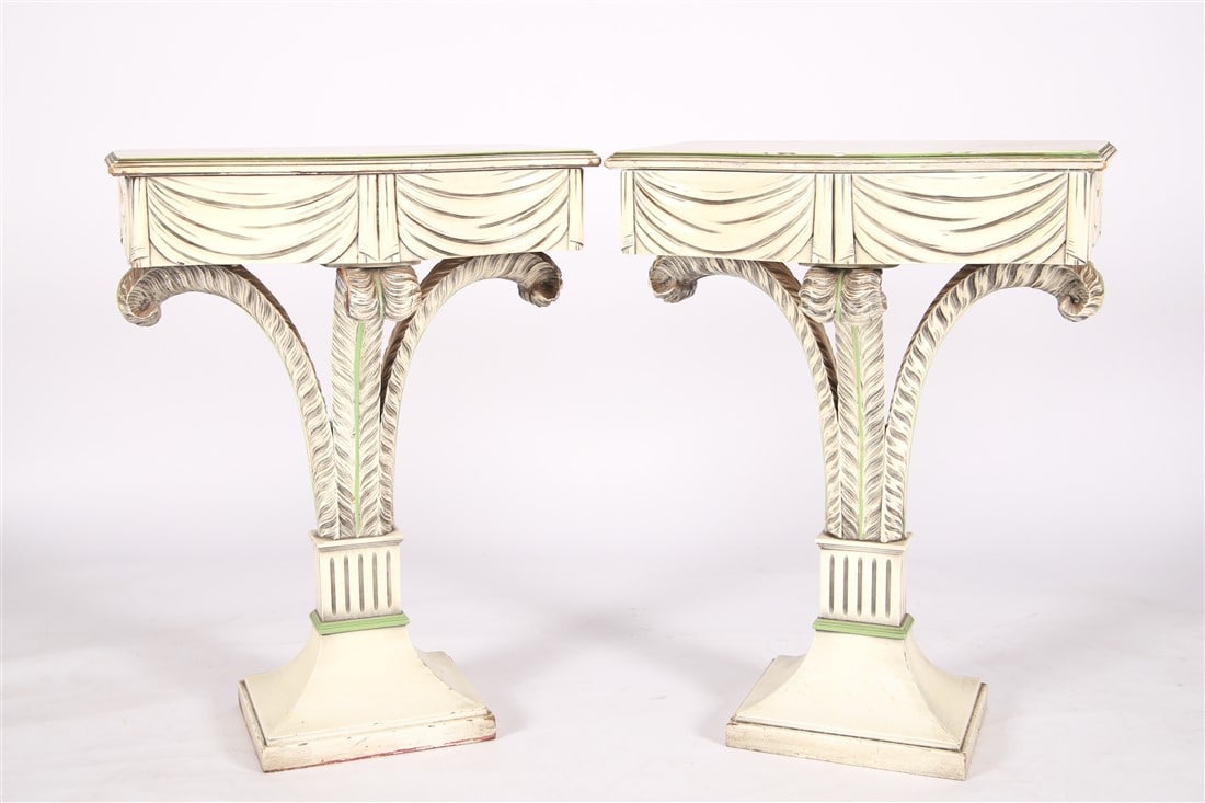 Pair of French Single-Drawer Console Tables (1 of 7)