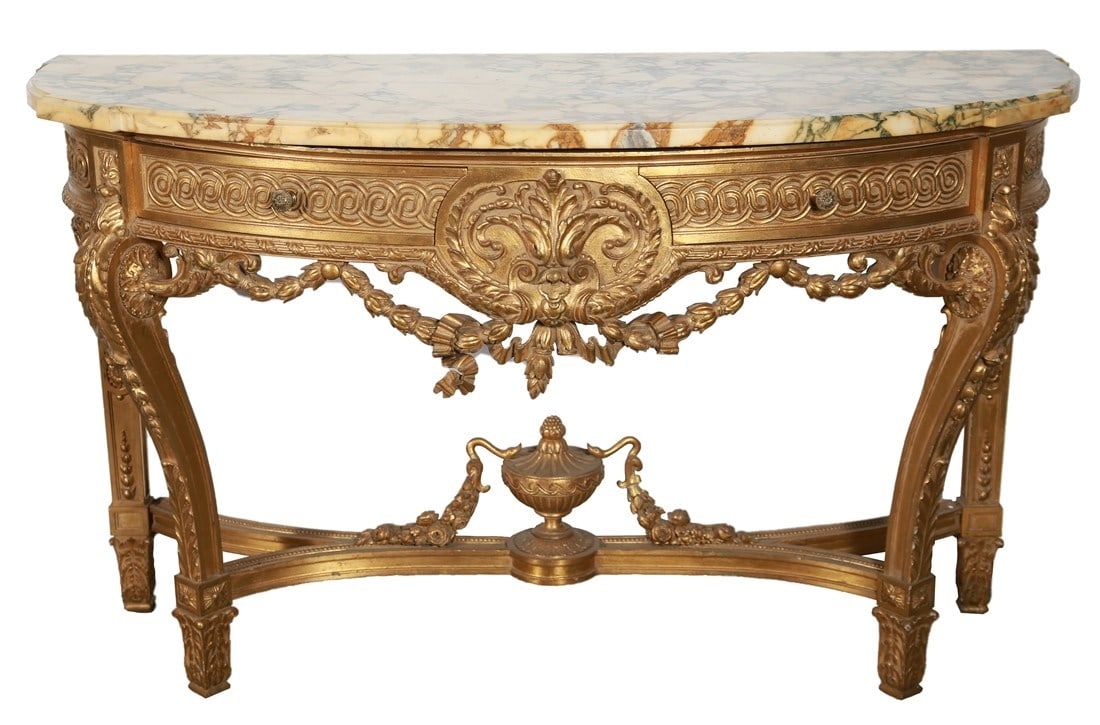 French Louis XVI Style Marble Console Table (1 of 4)
