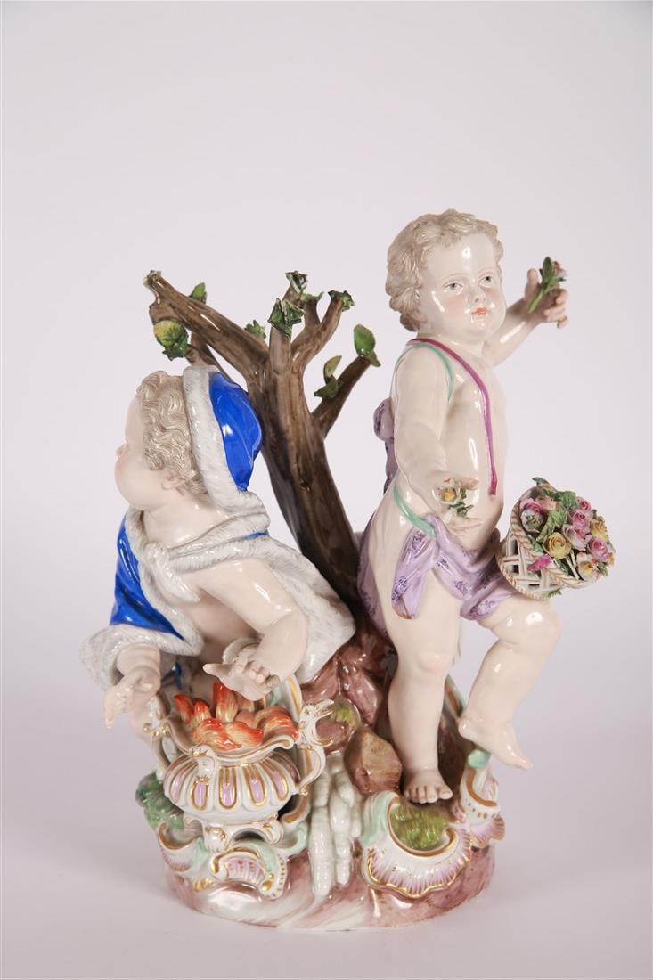 Meissen, "Spring and Winter" Porcelain Figurine (1 of 5)