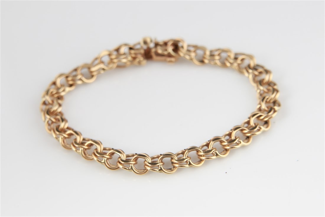 14k Yellow Gold Double Link Bracelet (1 of 4)
