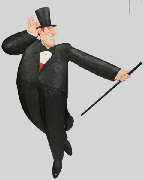 Stephen Hansen (B. 1950), Gentleman In Tuxedo: Stephen Hansen (American, born 1950). Gentleman in tuxedo. Plaster. Unsigned. Height 58", width 44".