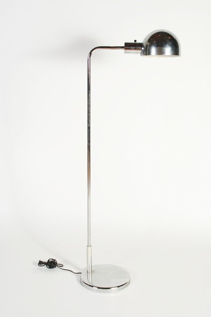 Robert Sonneman Ball Head Floor Lamp: Robert Sonneman chrome ball head floor lamp. American, 20th century. Marked "Sonneman" on base. Height 48", depth 16 3/8".