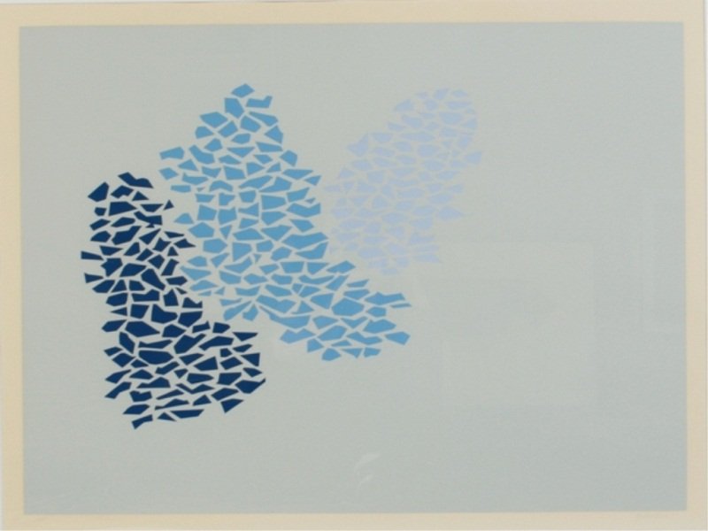 Robert Goodnough (1917-2010), Untitled: Robert Goodnough (American, 1917-2010). Untitled abstract composition of three shades of blue. Silkscreen. Artist's proof. Signed and dated " '73", lower right, marked "AP" lower left. Plate 22" x 29 