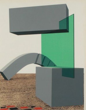 Menashe Kadishman (B. 1932), "Sculpture": Menashe Kadishman (Israeli, born 1932). "Sculpture". Screenprint on paper. Pencil signed "M. Kadishman" and dated " '73" lower right. Labeled "A/P" in pencil lower left. Sight 31 3/4" x 24 3/4", frame