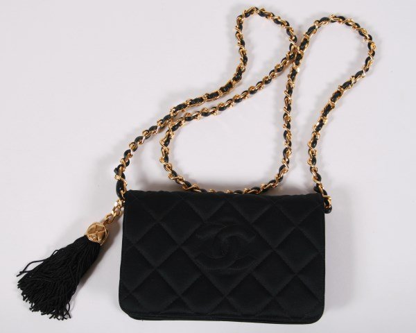 Chanel Black Quilted Fabric Shoulder Bag (1 of 1)