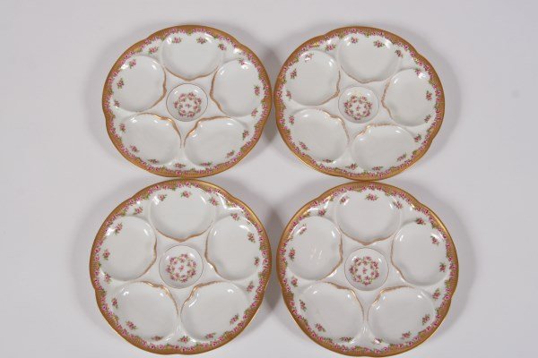 Set of Four Limoges Porcelain Oyster Plates (1 of 2)