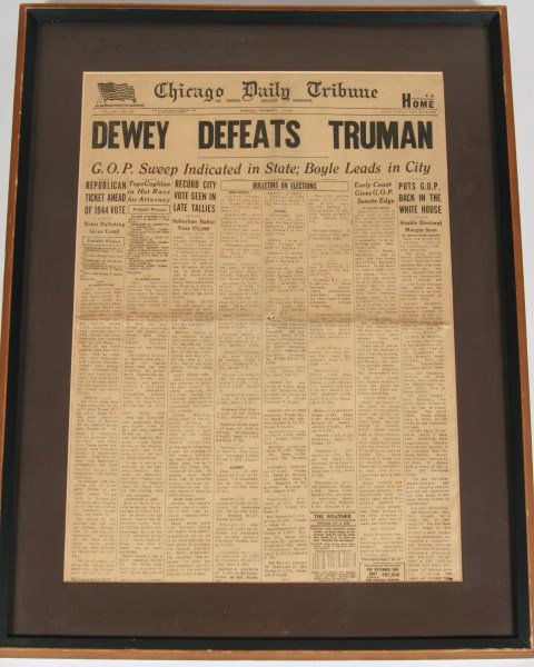 "Dewey Defeats Truman" Newspaper (1 of 4)