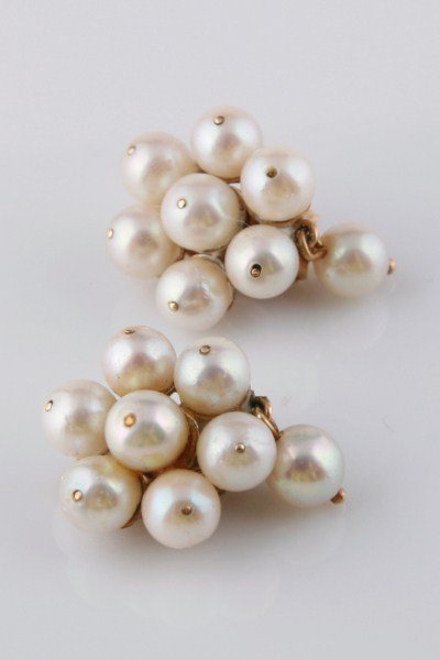 14K and Cultured Pearl Clip Earrings (1 of 2)