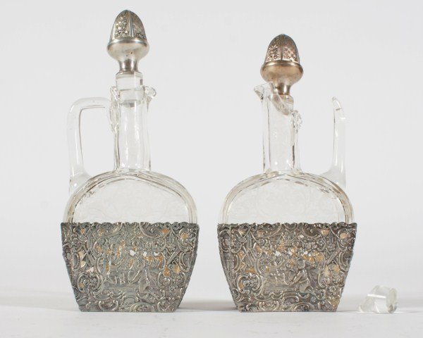 Pair of Etched Crystal Decanters (1 of 2)