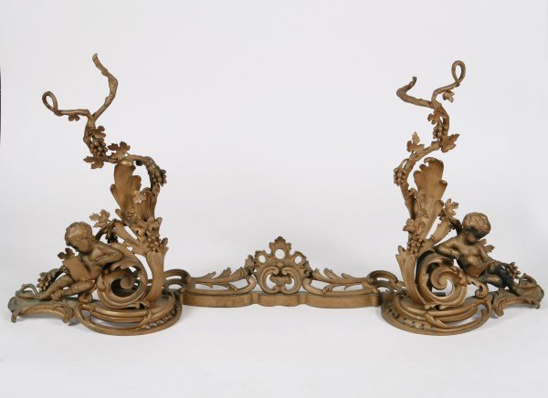 Louis XV Style Gilt Brass Fireplace Suite (1 of 1)