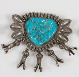 Perry Shorty Sterling Silver and Turquoise Brooch (1 of 1)