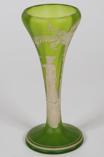 Cameo Art Glass Vase: Cameo art glass vase in the manner of Thomas Webb. Unmarked. Height 10 3/8".