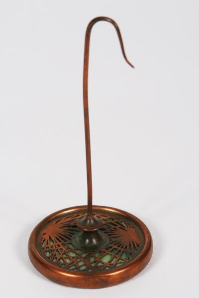 Tiffany Studios "Pine Needle" Bill Spindle: Tiffany Studios "Pine Needle" bill spindle. Marked "Tiffany Studios New York" and numbered "961" to underside. Height 7 1/2", diameter 3 1/2".