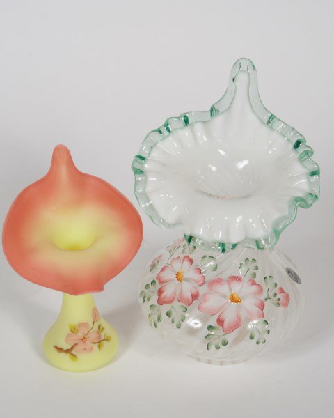 Pair of Fenton Jack In The Pulpit Art Glass Vases (1 of 3)