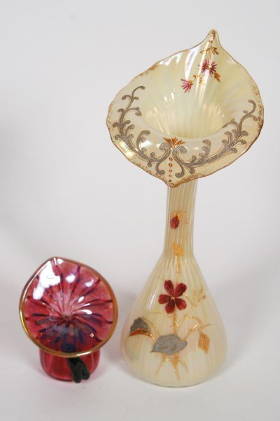 Pair of Iridescent Art Glass Vases (1 of 1)