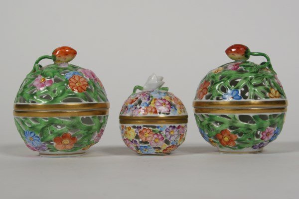Group of Three Herend Openwork Bonbons (1 of 3)