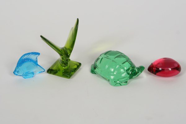 Group of Four Baccarat Colored Crystal Figurines (1 of 2)