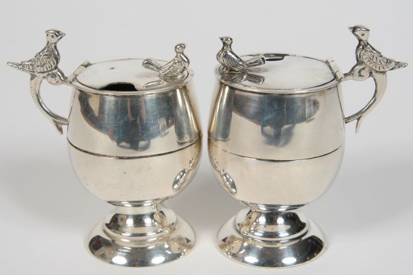 Pair of Sanborns Sterling Silver Mustard Pots. (1 of 1)