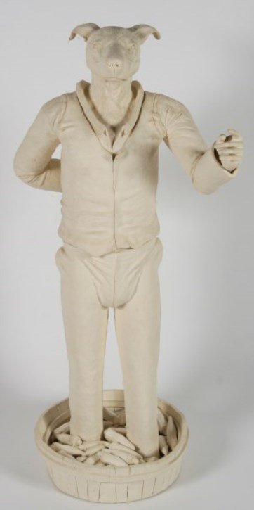 Artist Unknown (20th C.), "Untitled" Dog Sculpture (1 of 4)