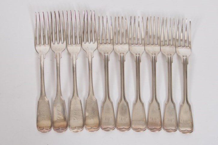 Group of Ten Sterling Silver Forks (1 of 3)