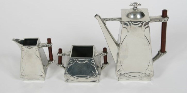 Art Deco Pewter Tea Set (1 of 2)