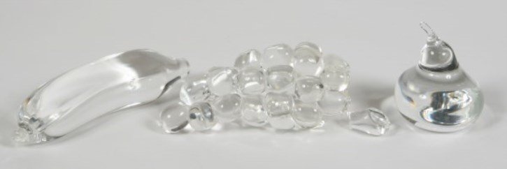 Group of Three Steuben Crystal Fruit Figurines (1 of 2)