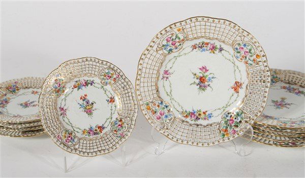 Set of 11 Reticulated Carl Thieme Dresden Plates (1 of 2)
