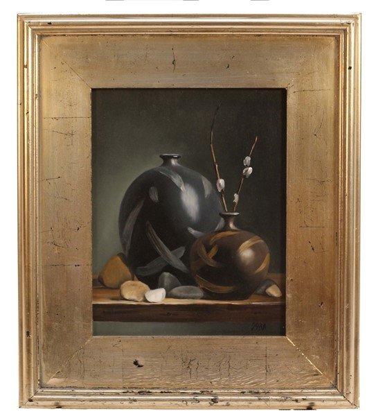 Julie Y Baker Albright (B. 1958) "Two Pots with... (1 of 2)