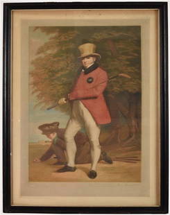 Group of Two William Henderson Golf Prints: William Henderson (British, late 19th / early 20th century). The first print titled "Henry Callender, Esq." Mezzotint engraving. After a portrait done by L.F. Abbott. Signed in pencil lower right. "Fi