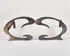 Jean-Paul Creations Stainless Steel Andirons (1 of 2)