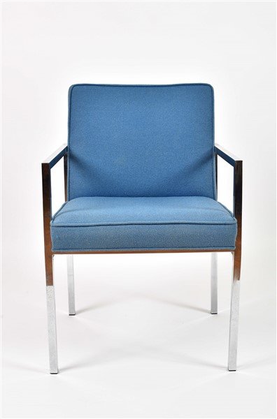 Mid-Century Chrome and Upholstered Armchair (1 of 3)