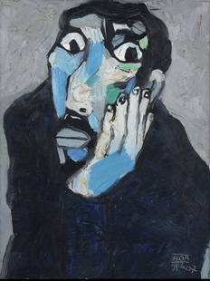 Dang Xuan Hoa (Vietnam, 1959): Artist: Dang Xuan Hoa (Vietnam, 1959)Artwork: PortraitMaterial: Oil on canvasSigned and dated September 2007 at the bottom rightSize: 40×30 cm, framed size 54x44cm