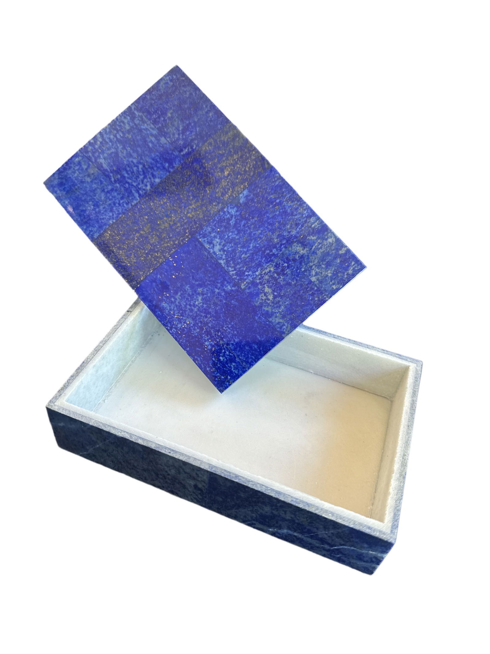 Handmade Lapis Lazuli Jewelry Box Natural Color Crystal Stone, Size-L (1 of 6)