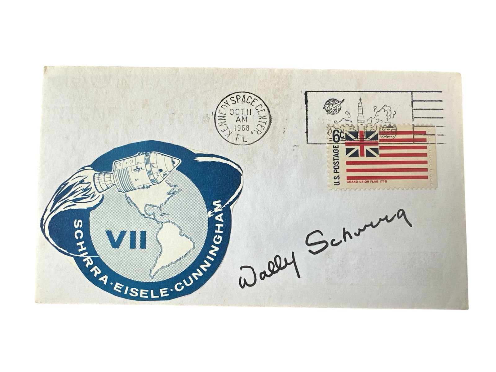 1968 Apollo7 VII Signed Cover by ASTRONAUT Wally Schirra (1 of 2)