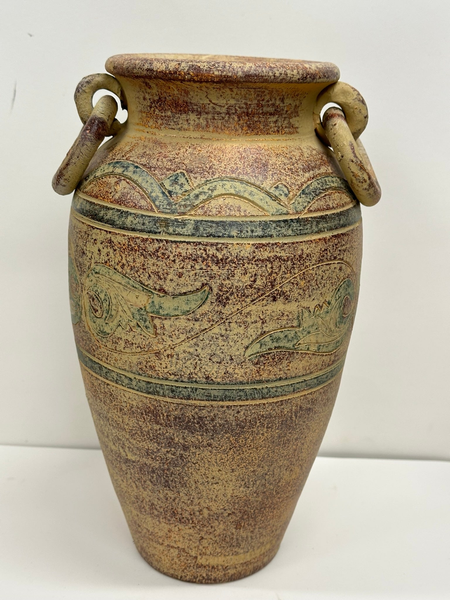Vintage Handmade pottery Ancient Greek vase with handles (1 of 4)