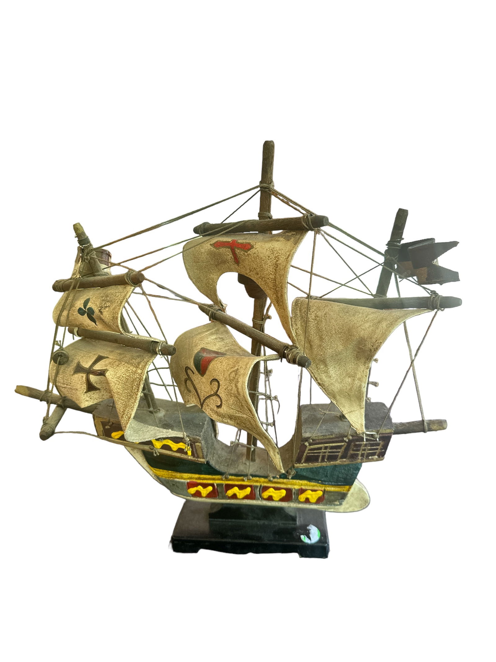 Vintage Wooden Model Santa Maria Ship handmade (1 of 3)
