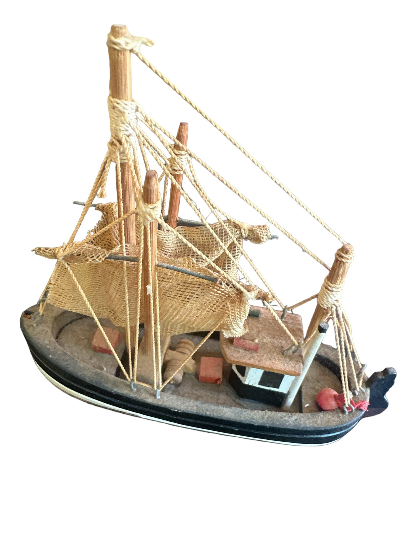 Vintage Model Wooden Trawler Boat: The board is good condition size 5 inch long, 6 inch width. See photos for deatilas.