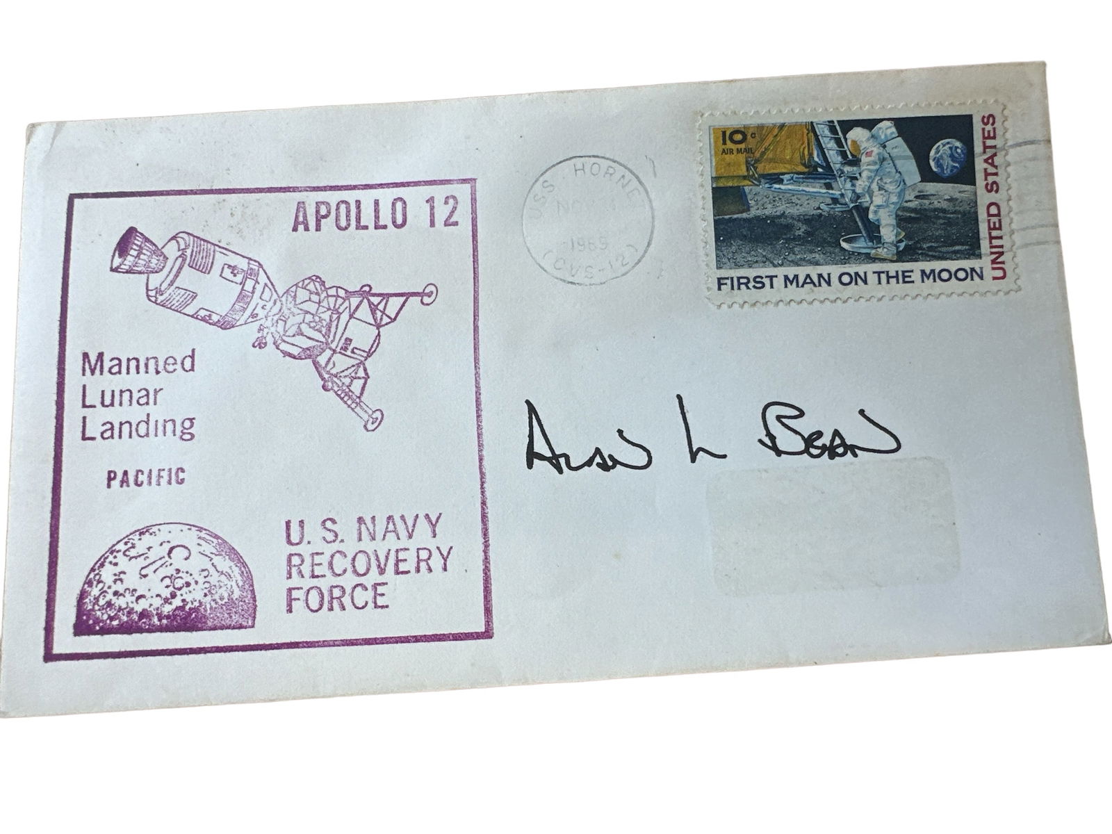 1969 APOLLO 12 Manned Lunar Landing  U.S.Navy Recovery Force Signed Cover by Alan Bean (1 of 2)