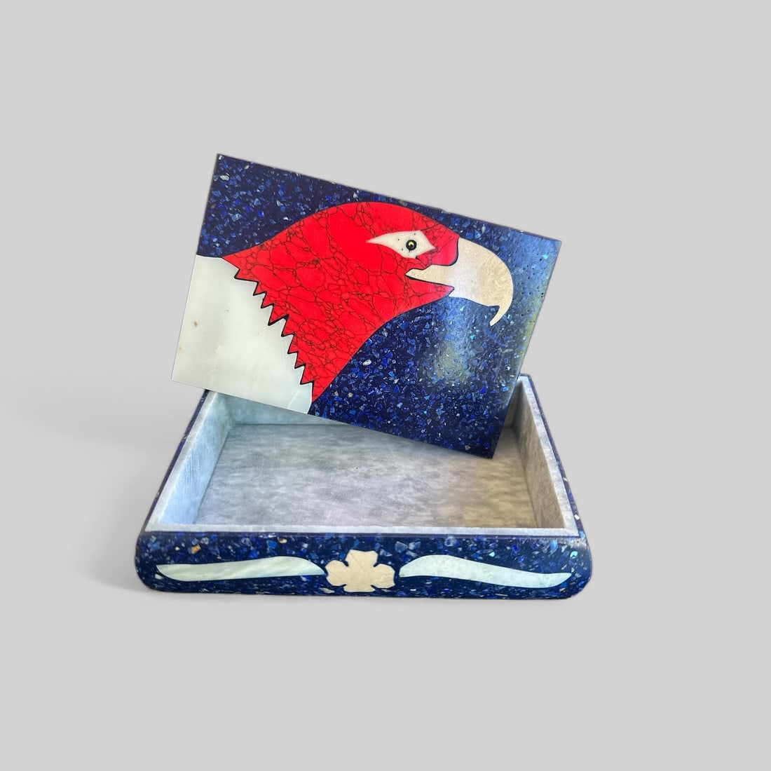 Handmade Lapis Lazuli Jewelry Box Natural Color Crystal Stone, Size-L (1 of 5)