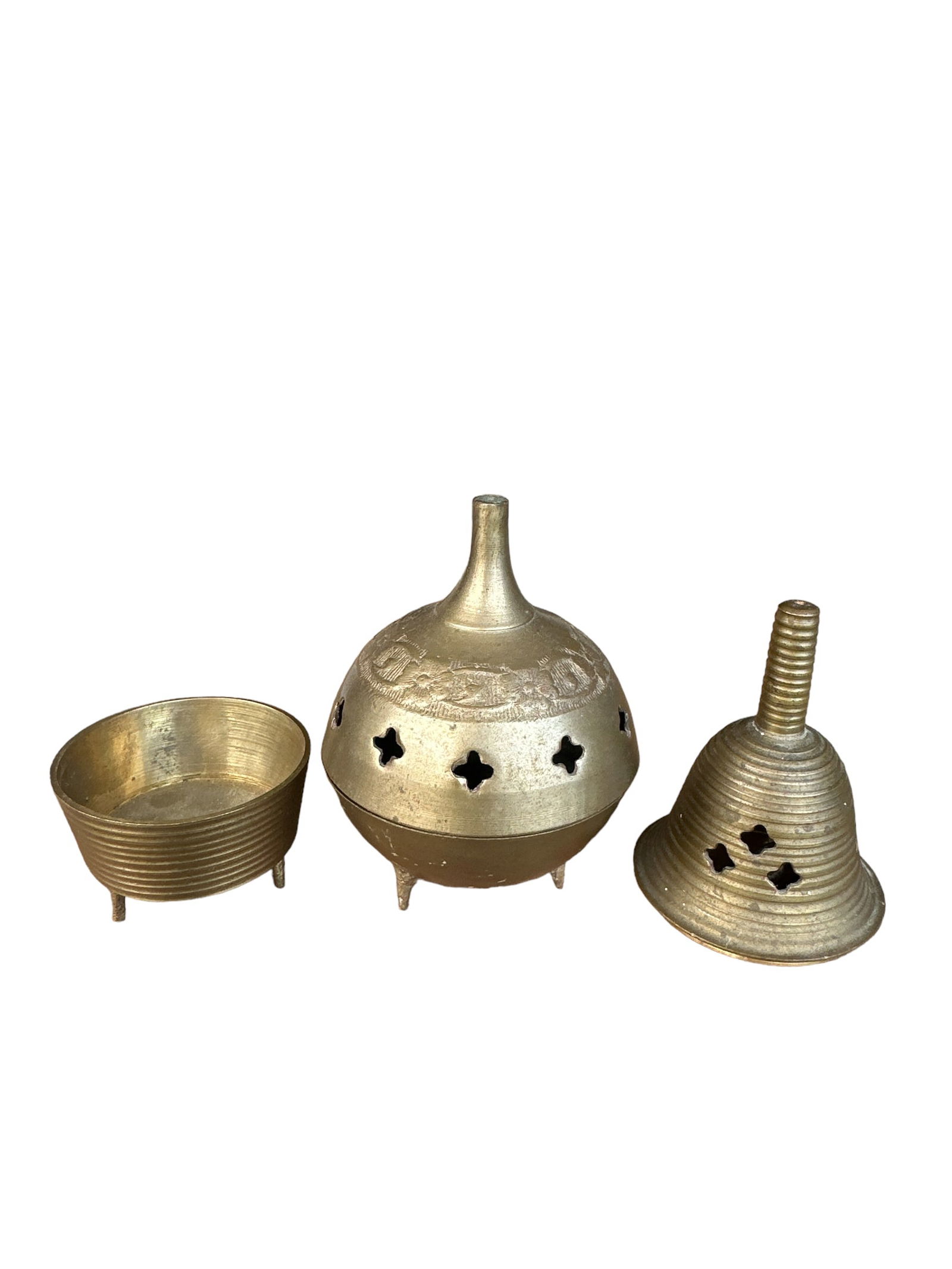 Vintage Small Brass Incense Burner holder INDIA & Bell (1 of 5)