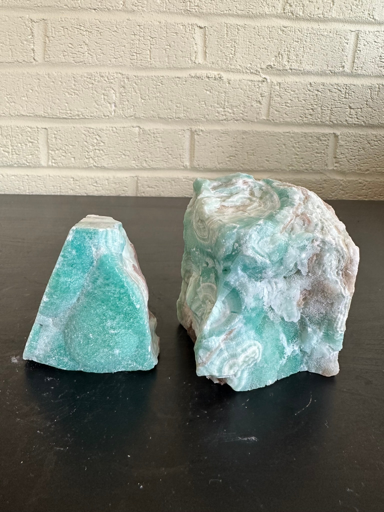 Lot of 2 Authentic Natural Stones Blue Aragonite 1.80 lb (1 of 3)