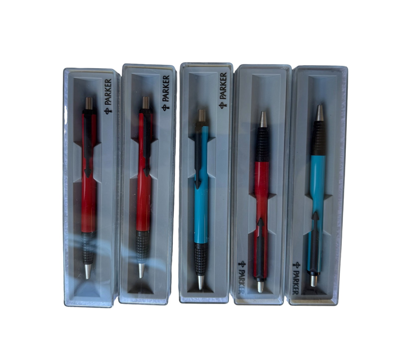 Lot of 5 Vintage Parker Vector Twisted Ballpoint pen: Lot of 5 Vintage Parker Vector Twisted Ballpoint pen Blue and Red. Pens are new. It may need refills.
