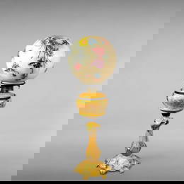 Royal Bonn Porcelain Oil Lamp | Hand-Painted Floral Glass Shade | Rare