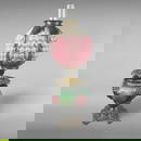 Rare Edwardian Grape-Cluster Pressed-Glass Lamp 