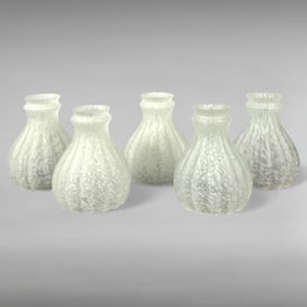 Vintage Speckled Glass Tulip Lamp Shades - Set of 5