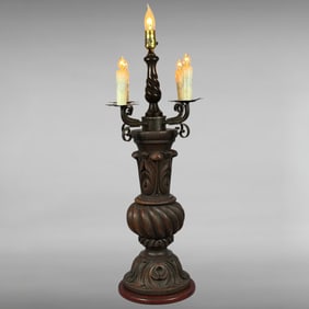 Vintage 1968 Rosanna Originals Carved Resin Candelabra