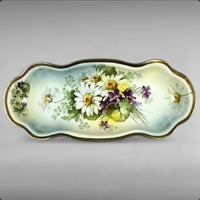 Floral Porcelain Snack Tray by Royal Rudolstadt, Prussia